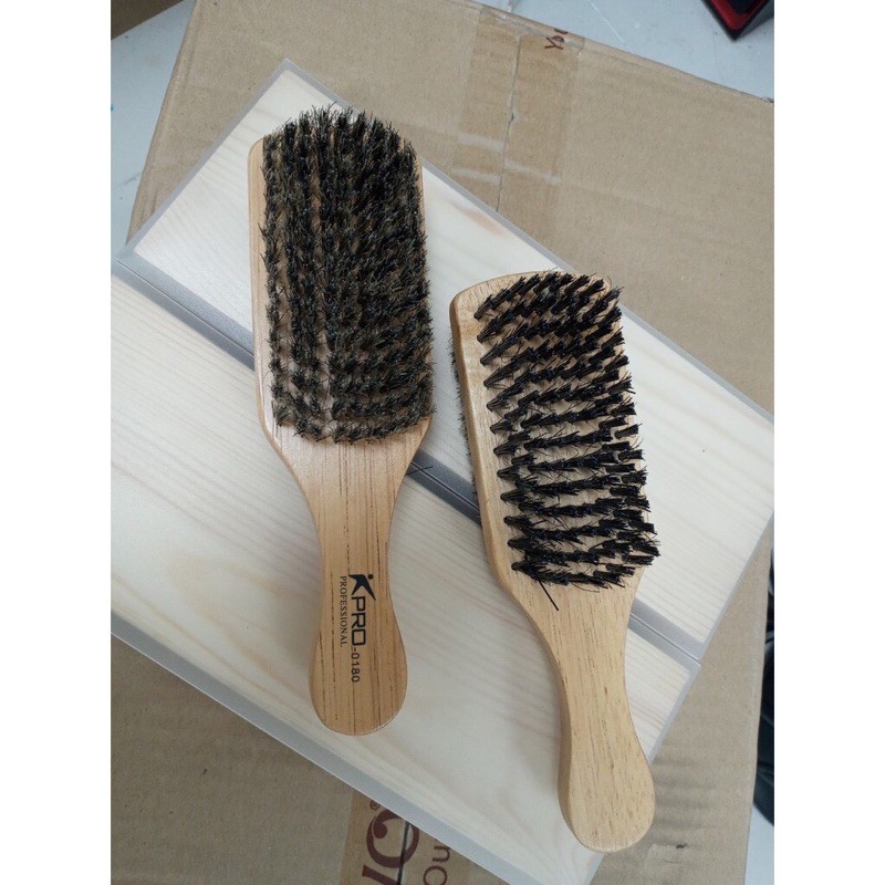 Chổi phủi tóc 2 đầu cán gỗ Kpro chuyên dụng cho ae Barber