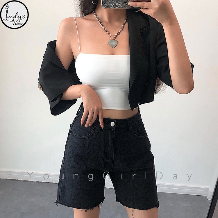 Áo 2 Dây Cotton Croptop Dáng Ôm Sợi Bún Không Đệm Kiểu Co Giãn Tốt Nữ Thoáng "ÁO 2 DÂY" | BigBuy360 - bigbuy360.vn