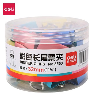 Kẹp bướm màu 32mm Deli - 24 chiếc/hộp - E8553A