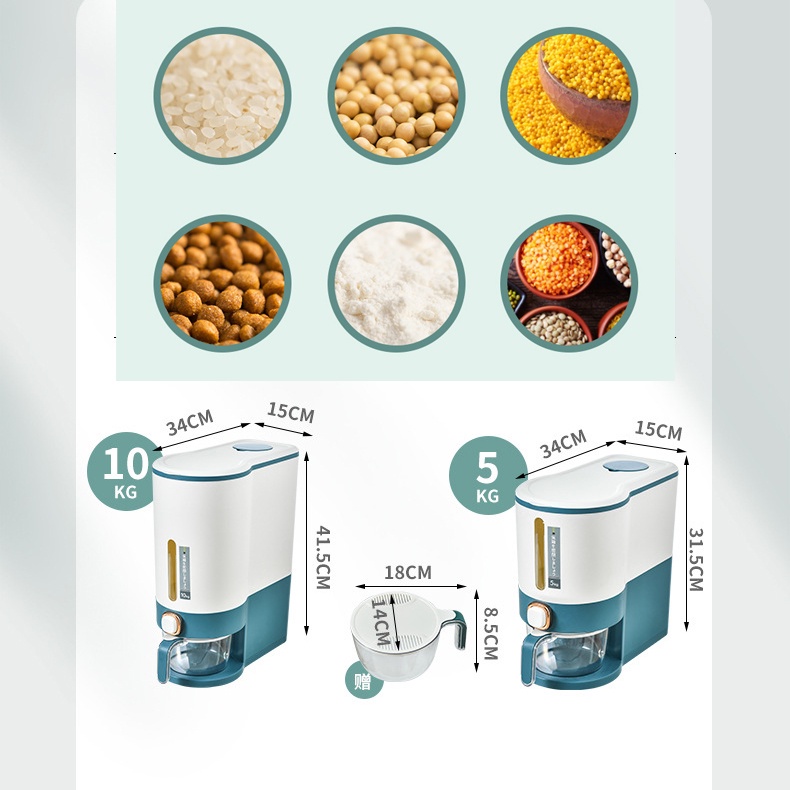 Thùng đựng gạo chống ẩm - chống mối mọt - Loại 5kg và 10kg - Tiện Lợi - Hiện Đại