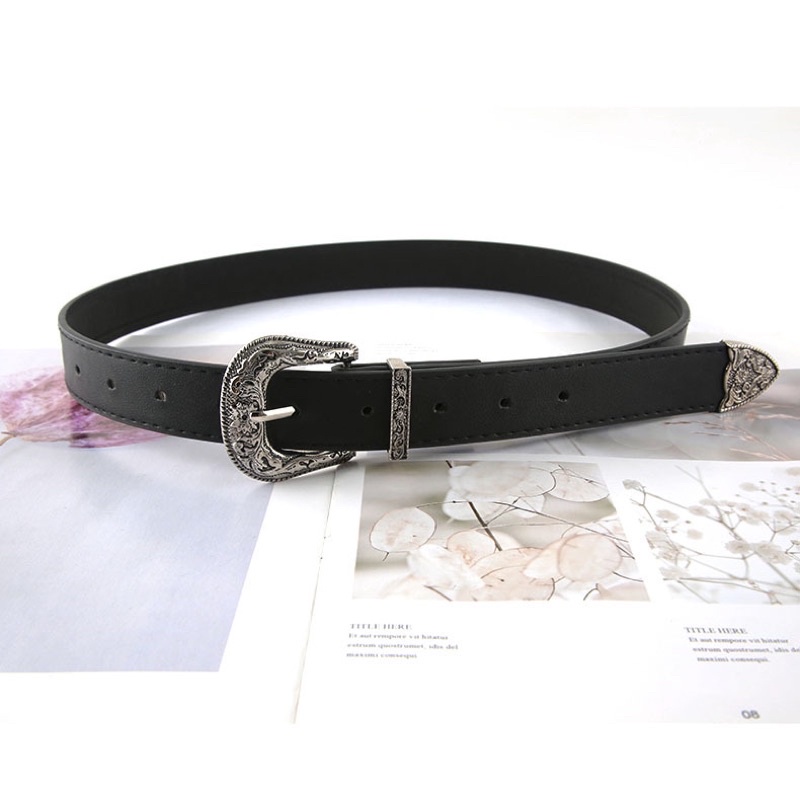 Thắt lưng hoa văn Y2K Unisex Nam Nữ độc đáo TL022 Meo shop - Dây lưng nịt quần Vintage retro 2.8cm cá tính