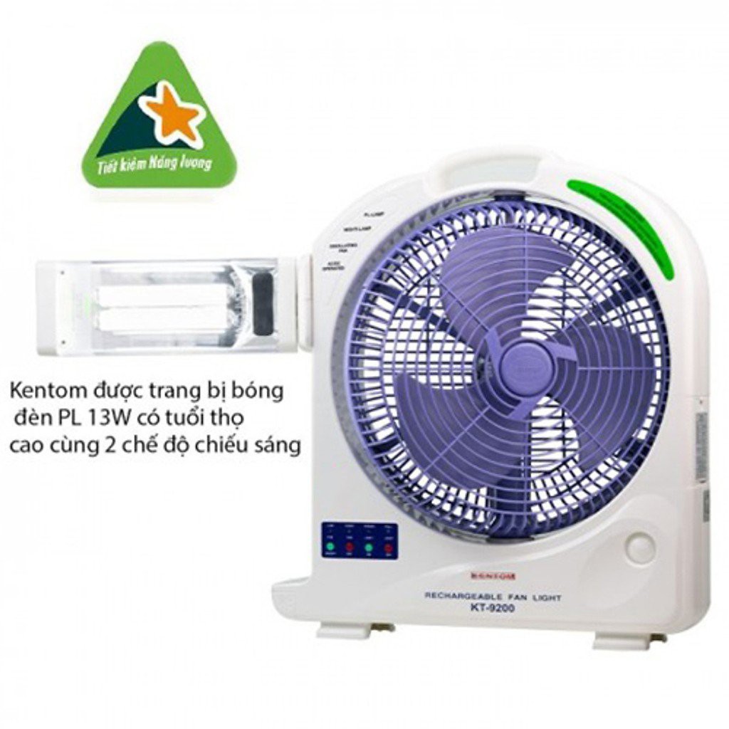 Quạt sạc Kentom KT9200 loại 1 bình (Trắng)