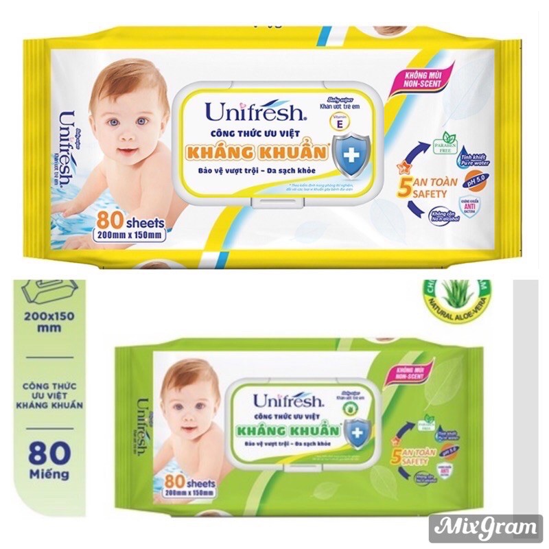 12  khăn ướt unifresh 80 tờ không mùi