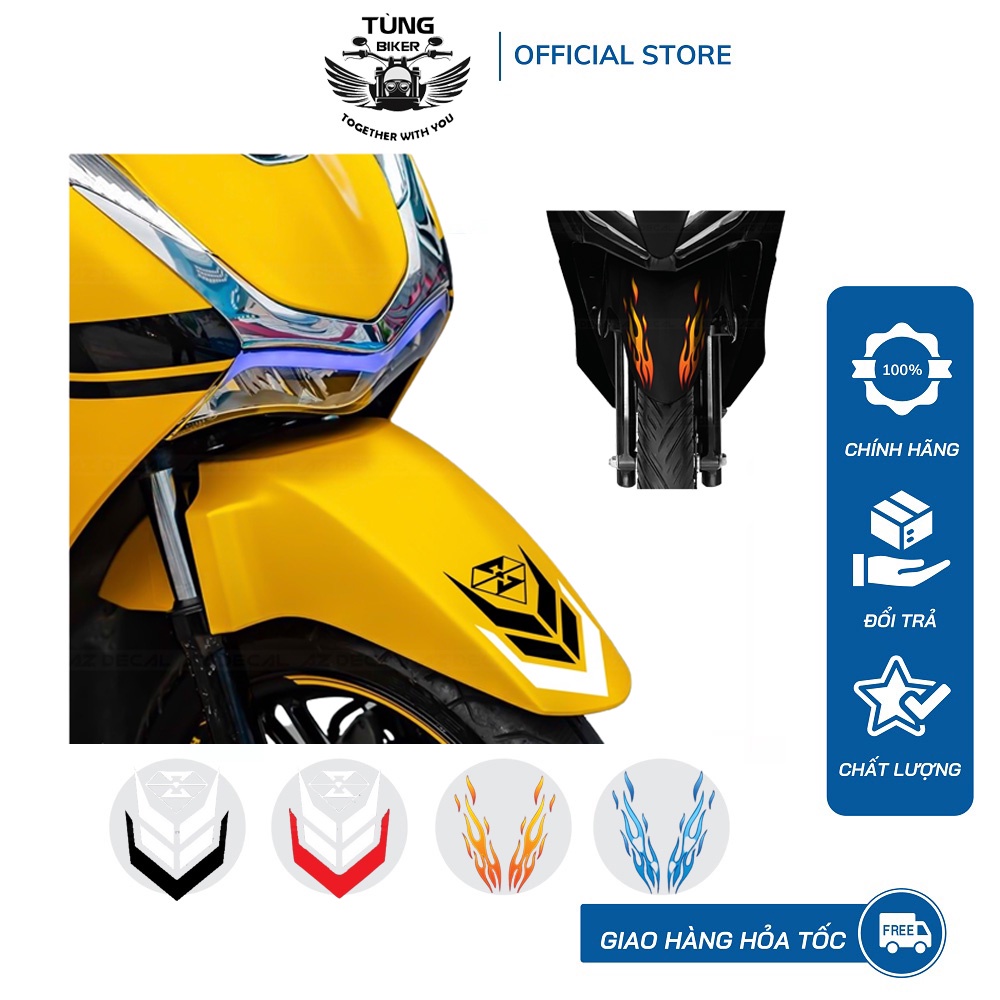 Tem Phản Quang Dè Trước, Decal Dán Chắn Bùn Xe Máy Chống Nước, Dễ Dán, Phù Hợp Mọi Dòng Xe