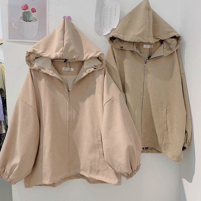 (FREESHIP)ÁO KHOÁC DA LỘN FORM RỘNG CÓ MŨ SIÊU XINH HOTTREND HIT 2022