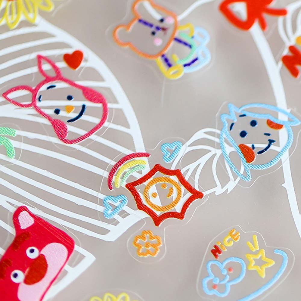 [Hàng mới về] Nhãn dán trang trí móng họa tiết động vật hoạt hình 5D siêu mỏng nhiều màu