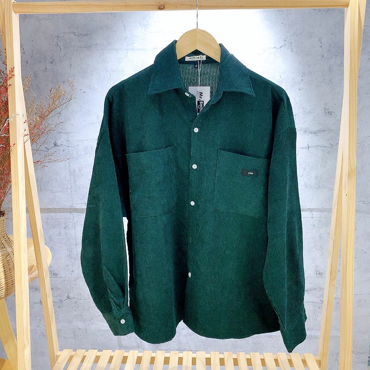[Hình Thật] Áo Sơ Mi Nhung Tăm/ Nhung Gân Kupi tay dài Nam/Nữ Unisex Mr Smile 99 Shop