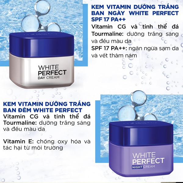 Combo Kem Dưỡng Sáng Da Ngày & Đêm L'Oreal White Perfect Day & Night Cream 50ml