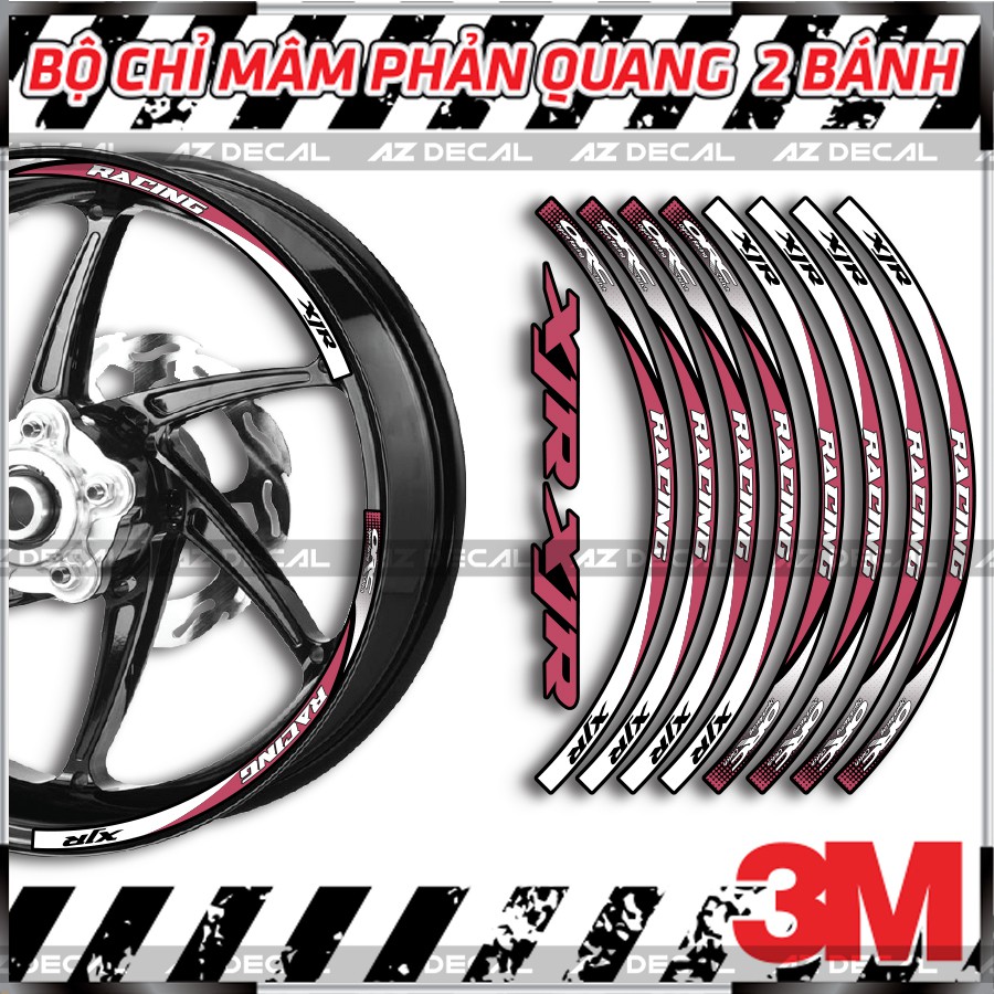 [Dán 2 Bánh] Tem Dán Vành Phản Quang Màu Hồng | TV16 Racing Orc | Decal Dán Mâm Chất Liệu Cao Cấp