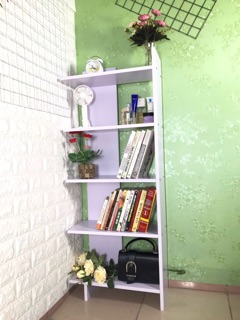 Kệ sách gỗ 5 tầng màu trắng