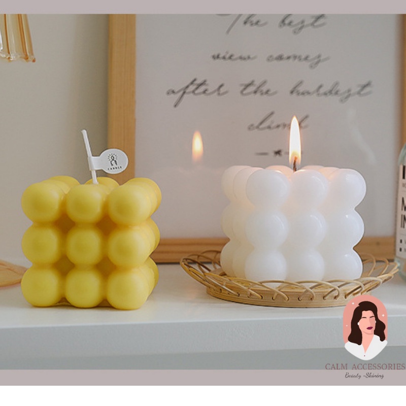 Nến thơm phòng hình khối Rubik_ nến trang trí phòng, decor góc chụp ảnh