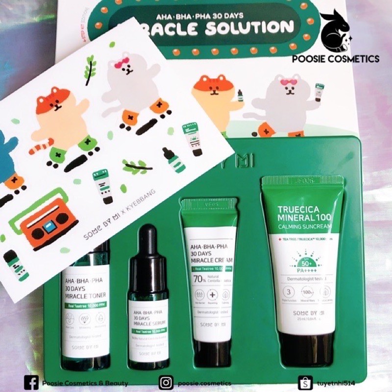 BỘ KIT 4 MÓN SOME BY MI AHA BHA PHA MIRACLE SOLUTION