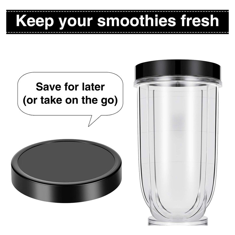 6pcs Black Plastic Keep Fresh Jar Lid For Magic 250w
