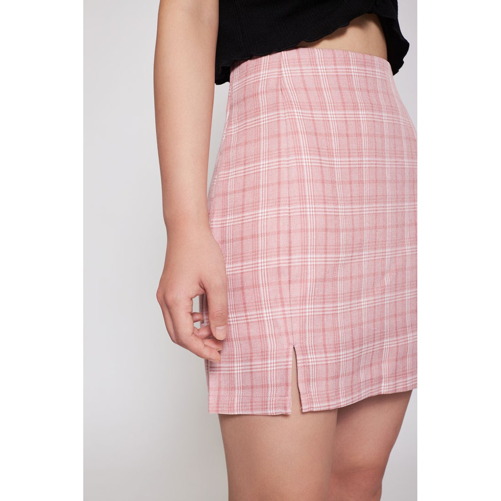 Chân Váy BOO Nữ Dáng Aline Lưng Cao Xẻ Gấu Họa Tiết Kẻ Caro Nhiều Màu