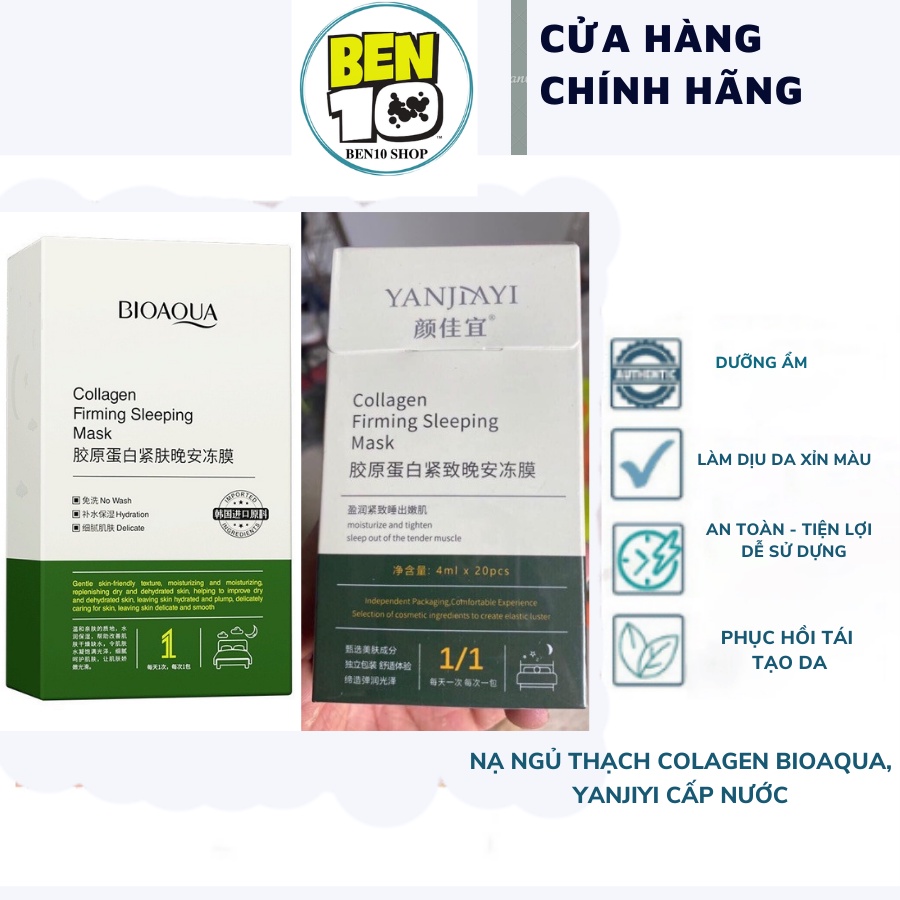 Mặt nạ ngủ thạch Colagen YANJIAYI, BIOAQUA (hộp 20 gói)