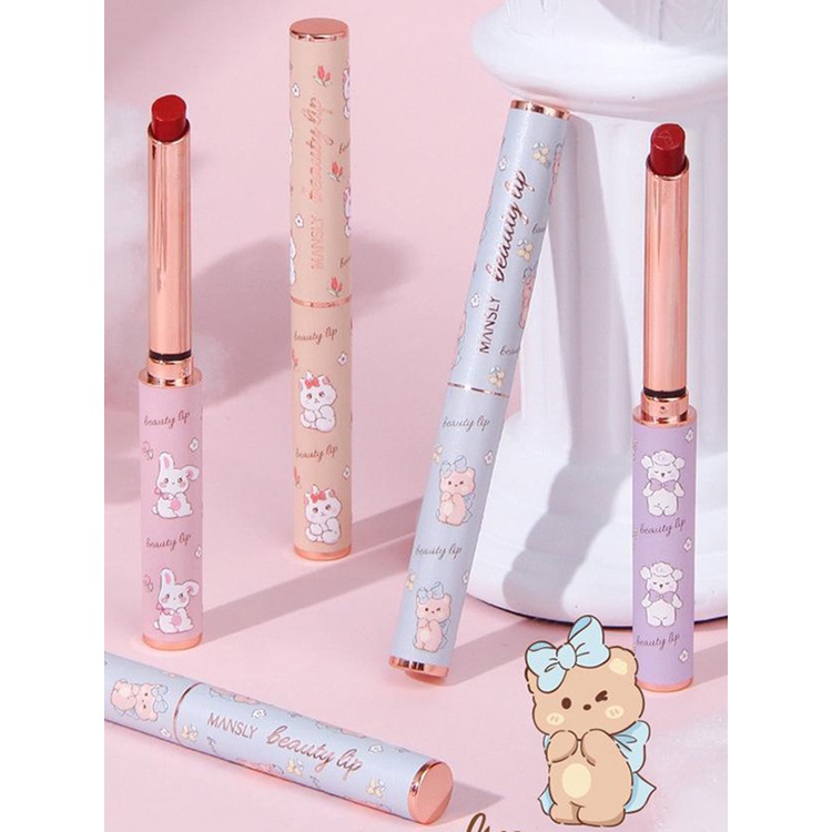 MNSLY Lipstick Non-Stick Cup No Fading Cute Compact Lipstick Design JP5