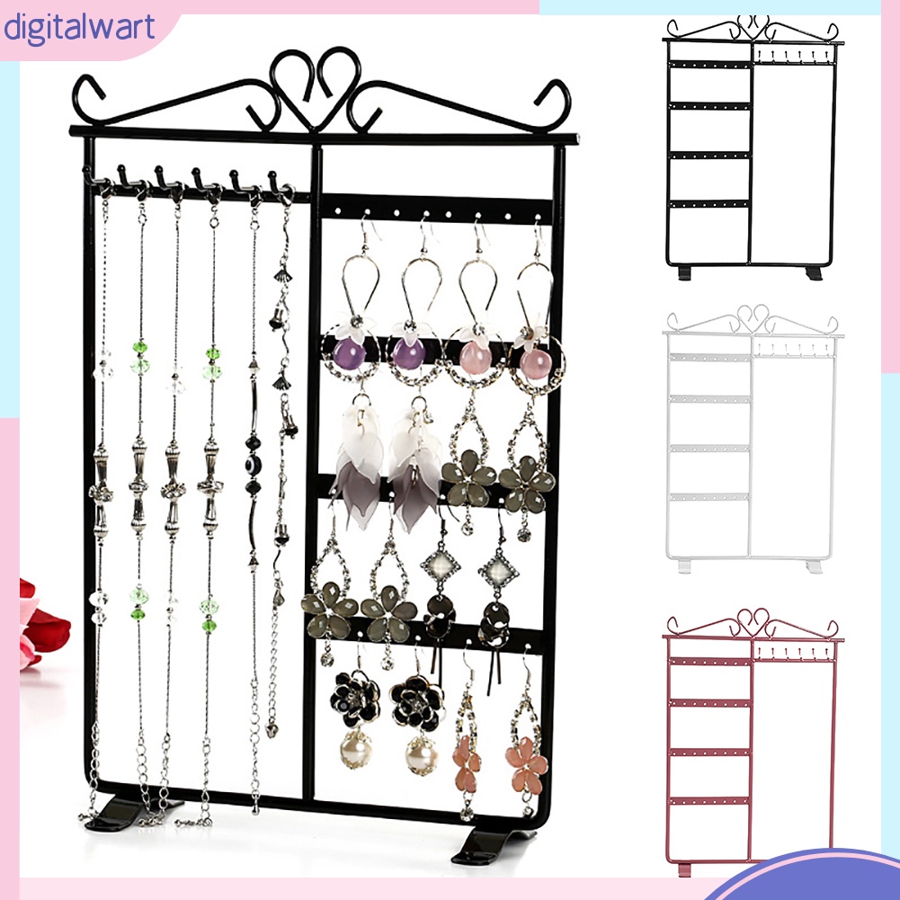 Giá sắt trưng bày trang sức 32 lỗ và 6 móc tiện lợi