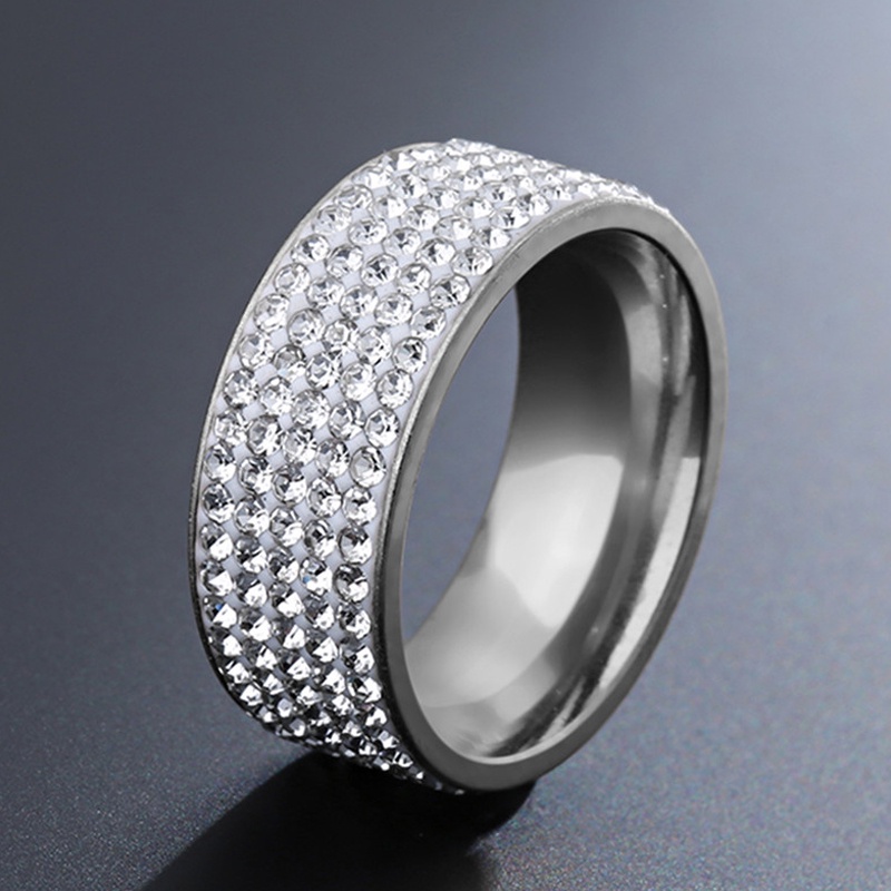 Nhẫn Nam Thép Không Gỉ Đính Kim Cương Phát Sáng