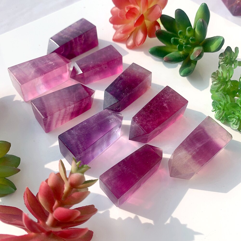Đá Fluorite Lục Giác Tự Nhiên Nhiều Màu Sắc Dùng Trang Trí