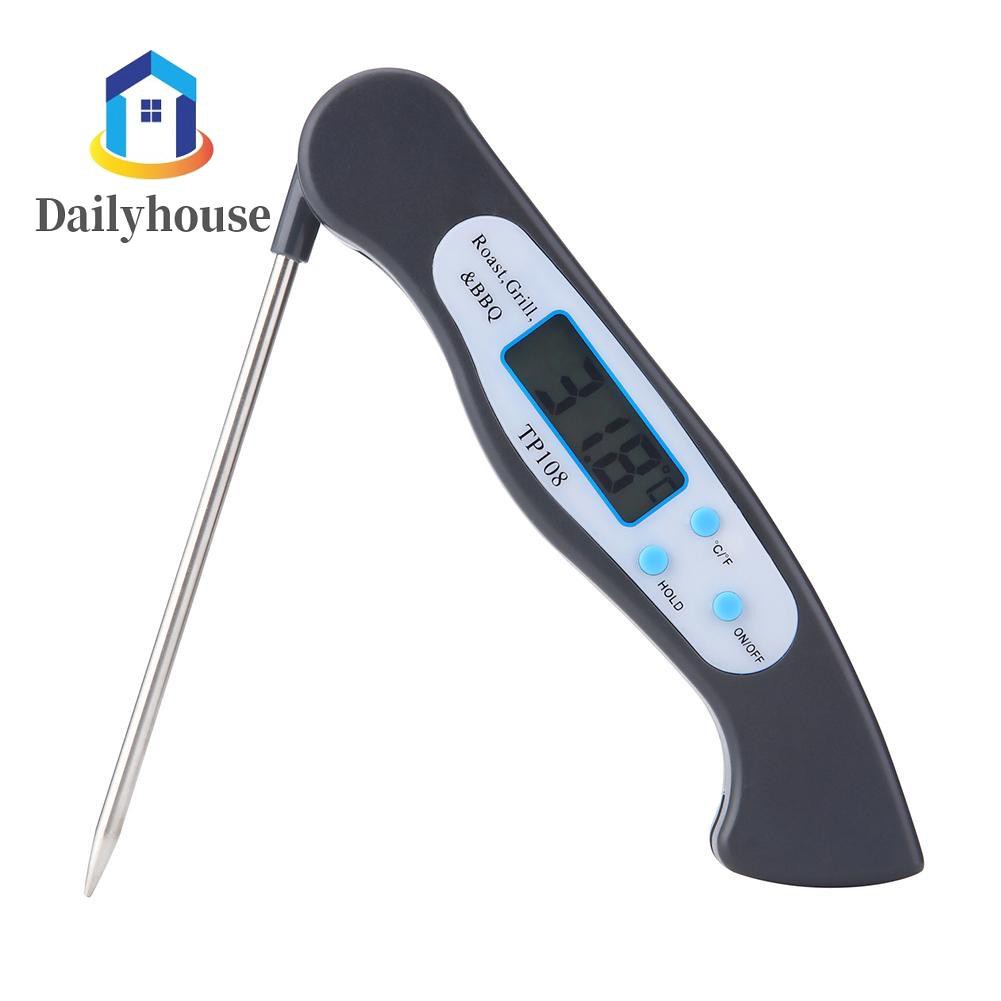 1pc Folding Digital Oven Lab Thermometer BBQ Meat Food Liquid Water Oil Probe