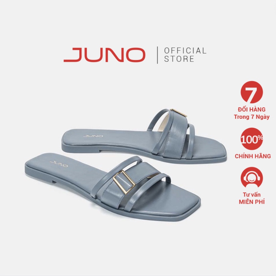 JUNO - Dép Bệt Mũi Vuông Khóa Trang Trí - SD01112