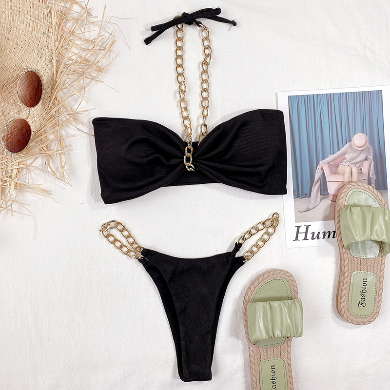 Bộ bikini 2 mảnh màu trơn quyến rũ cho nữ | BigBuy360 - bigbuy360.vn