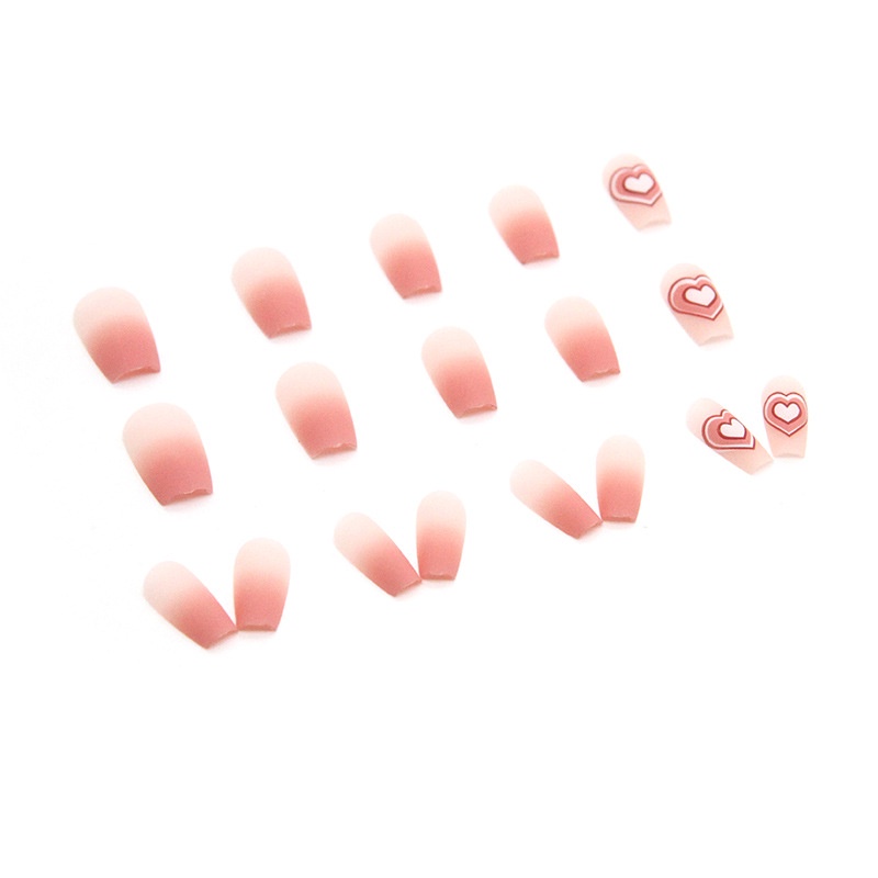 Hộp 24 Móng Tay Giả Màu Hồng Đục Gradient R580