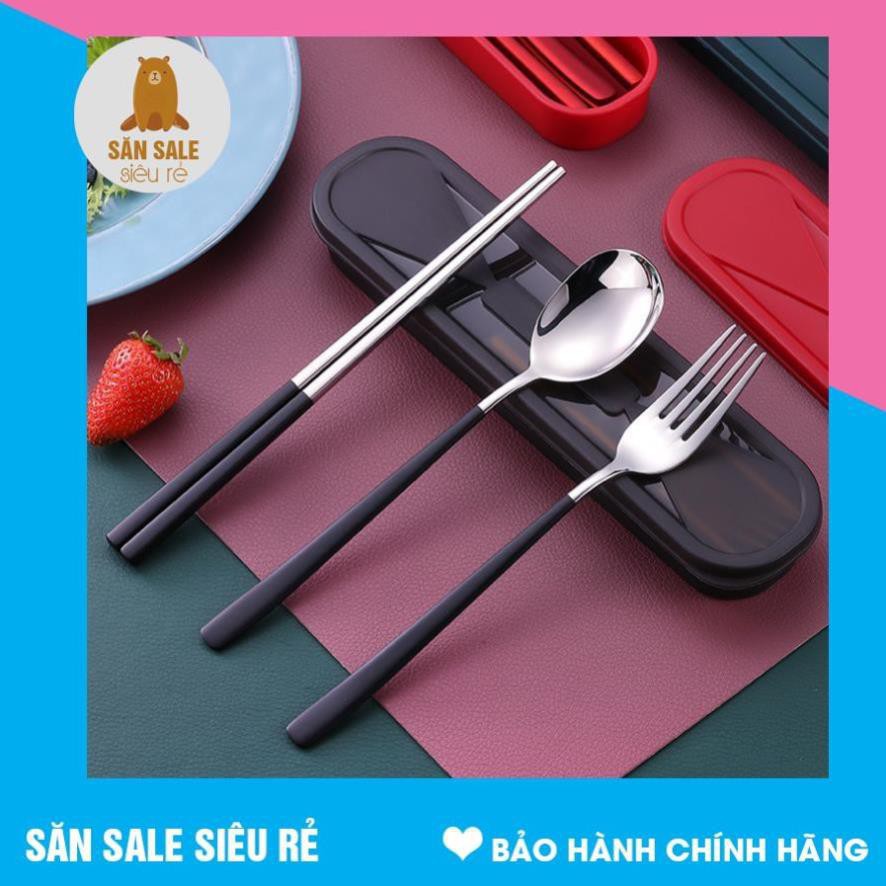 Bộ Thìa Đũa Inox 304 Cao Cấp cá nhân có hộp đựng cao cấp- Hộp thìa dĩa văn phòng, du lịch tiện dụng, Màu Pastel!