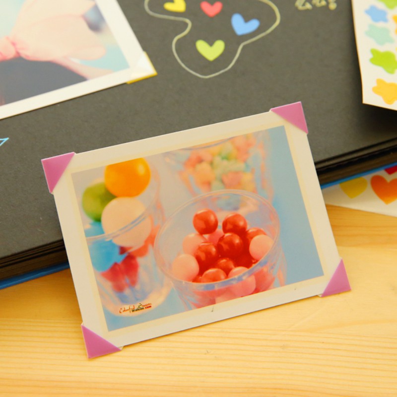 Sticker góc ảnh màu sắc trang trí Scrapbook/album ảnh - PONYO Shop