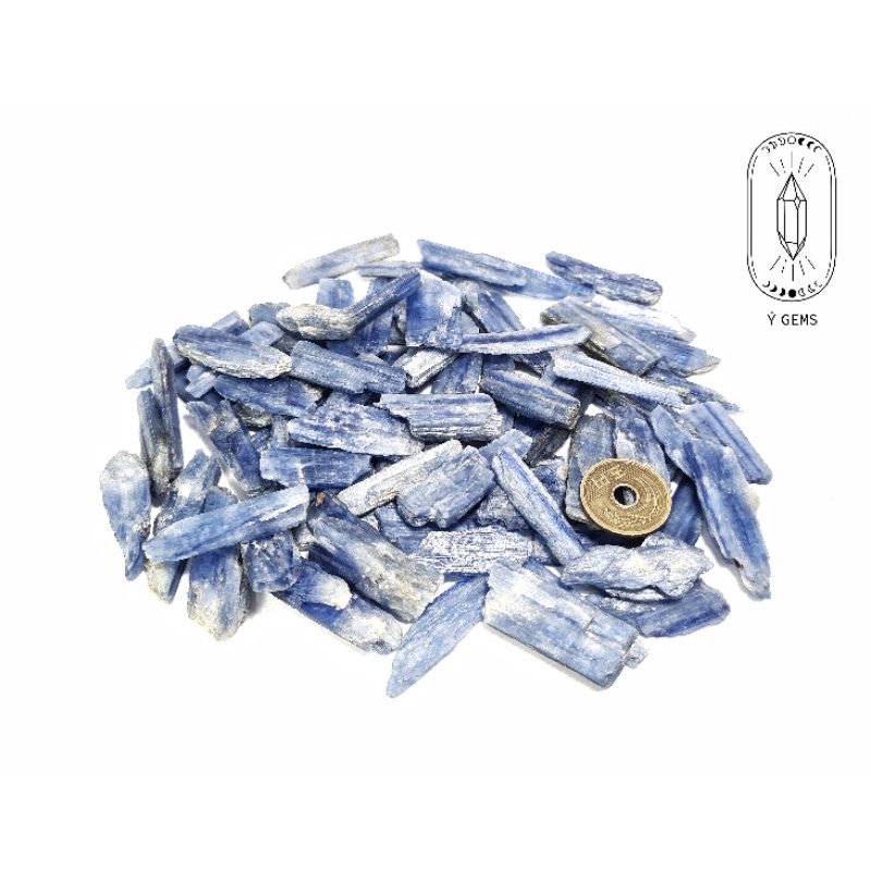 Kyanite thô tự nhiên có 3 kích cỡ dùng sưu tầm trưng bày, làm handmade, thanh tẩy bài tarot..