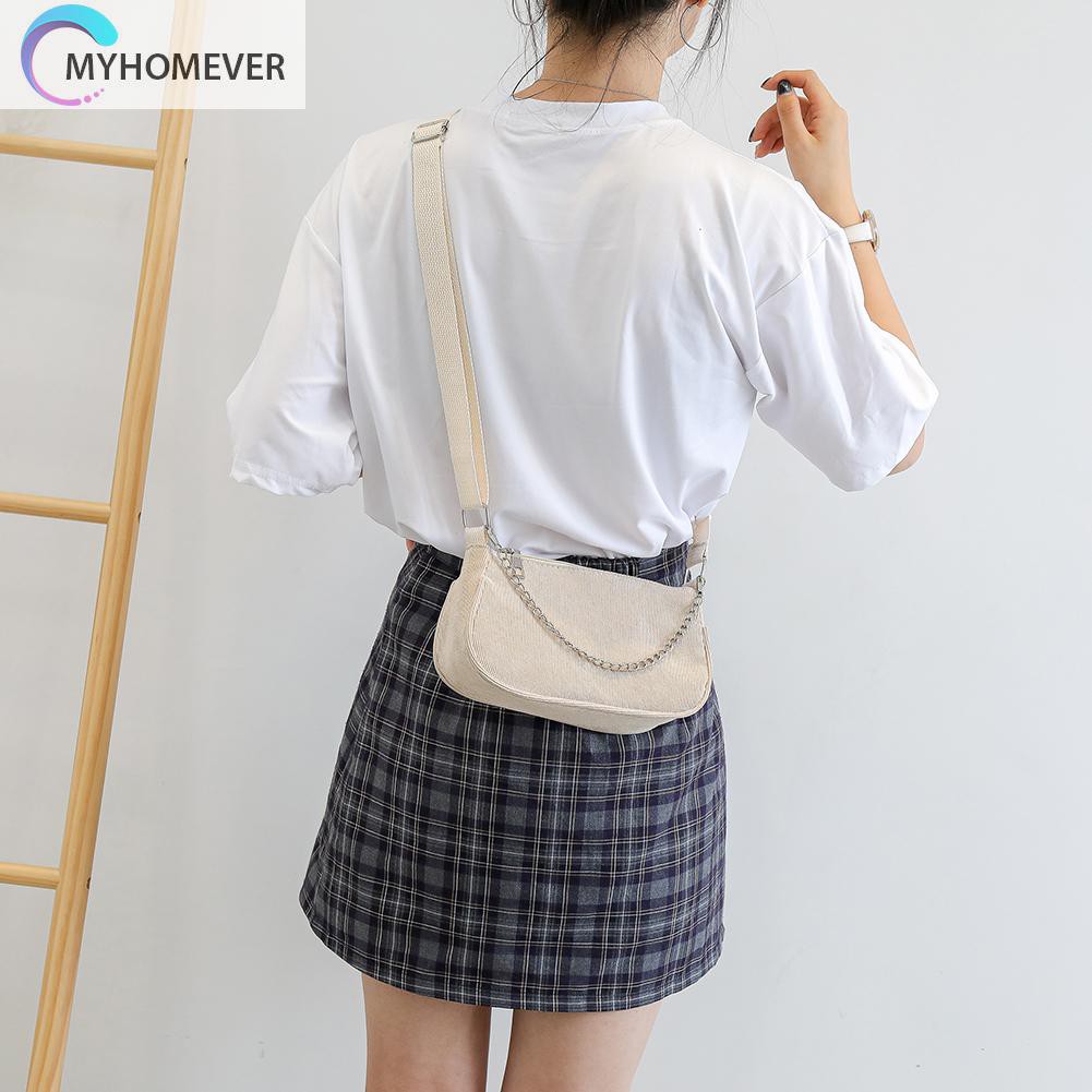 Túi Nhung Đeo Chéo Màu Trơn Thời Trang Cho Nữ