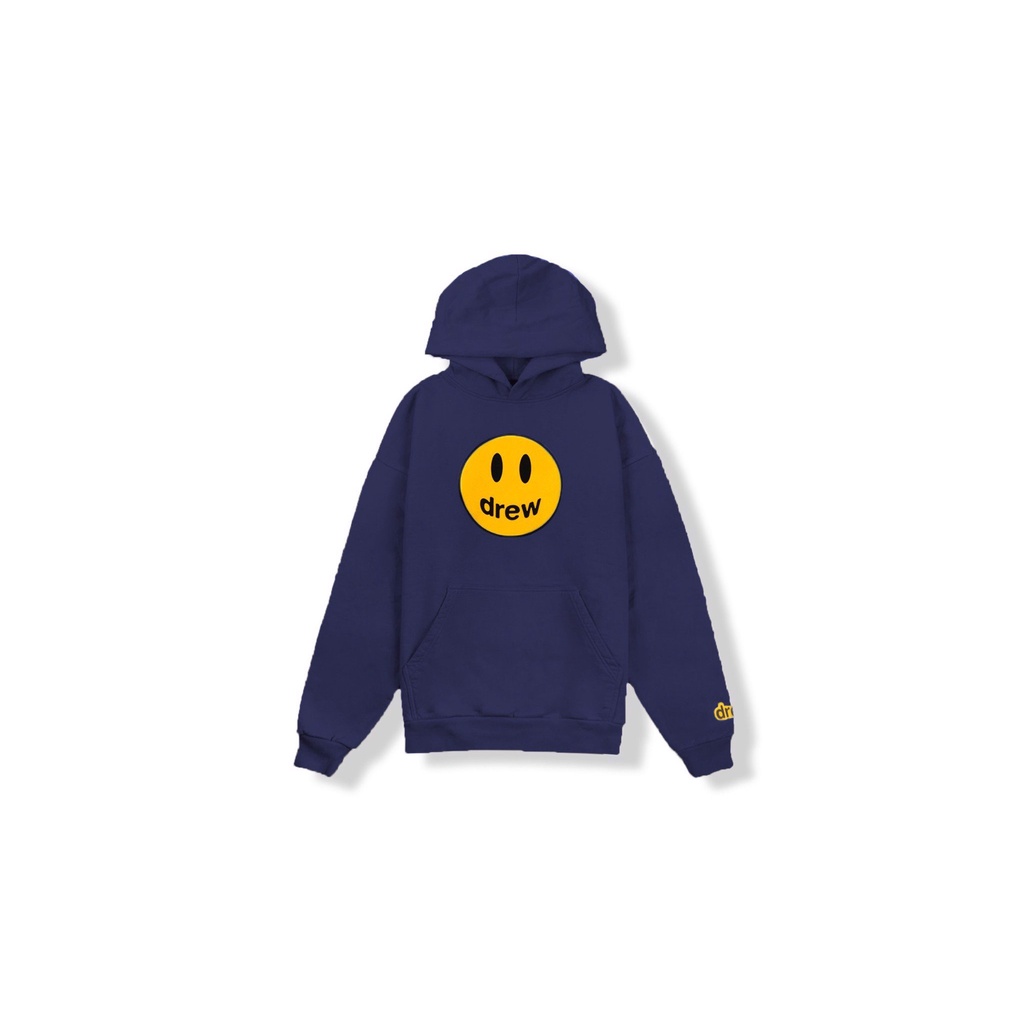 Áo Hoodie Nam Nữ Chất Nỉ Bông Cotton From Rộng Áo Khoác Có Mũ In Hình Tay Không Ban Xù Hình Mặt Cười Drew House