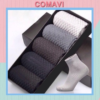 Set 5 đôi tất nam cao cấp khử mùi comavi ct6 cao cấp kèm hộp