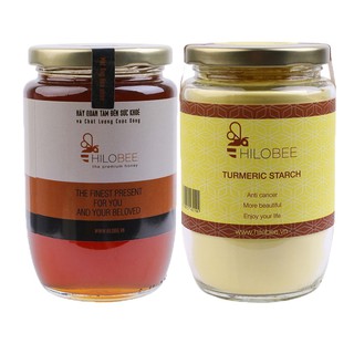 Combo Mật ong hoa Nhãn Hilobee (490g) và Tinh bột nghệ Hilobee (200g) Tiêu Chuẩn Châu Âu
