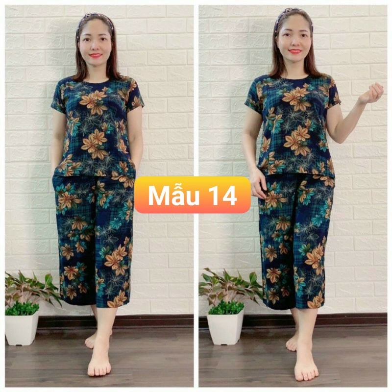 Đồ bộ trung niên cho mẹ, đồ bộ trung niên [ FREESHIP ] chất vải dầy, mền mịn,mặc mát thấm hút mồ hôisize 48-70kg