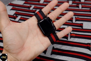 Dây Apple Watch Milanese Đen Sọc đỏ