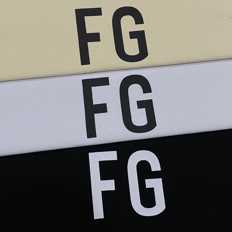 FEAR OF GOD Double Line Letter Print Loose All-match Short Sleeve T-Shirt