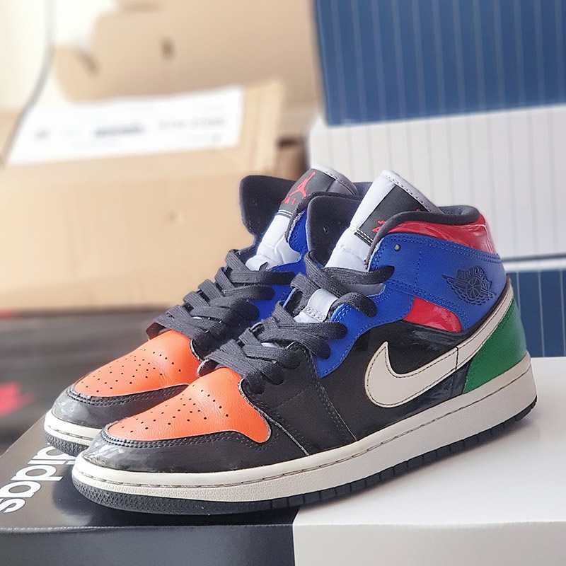 Giày Air Jordan 1 Mid Multi Patent, size 40.5, real 2hand