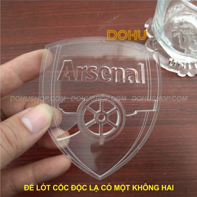 Đế Lót Ly [ĐỘC LẠ] Bằng Mica Trong Suốt Logo Arsenal - DOHU