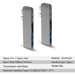 Thunderbolt 3 USB C Hub to PD/USB-C Date/TF/SD Card Reader/Hub 3.0 Adapter for MacBook Pro/Air 2018 Type-C