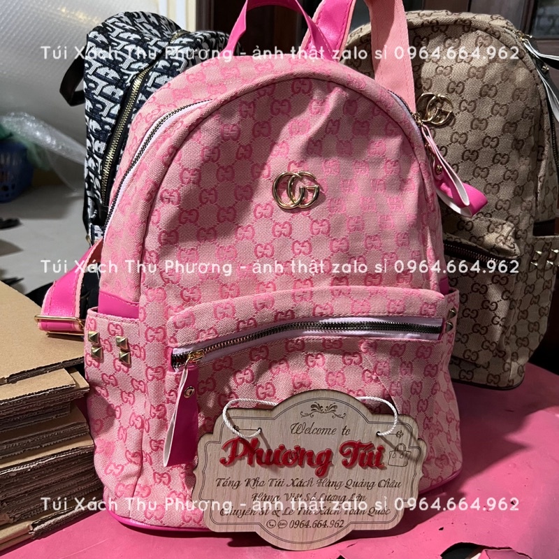Balo vải Size 40 đi học, balo tiện dụng họa tiết LOGO dây lót da dành cho nam và nữ (cam kết hàng chuẩn ảnh - giá sỉ)