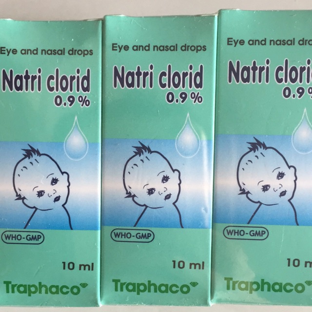 Nước muối sinh lý Nacl 0,9% Traphaco nhỏ mắt, mũi