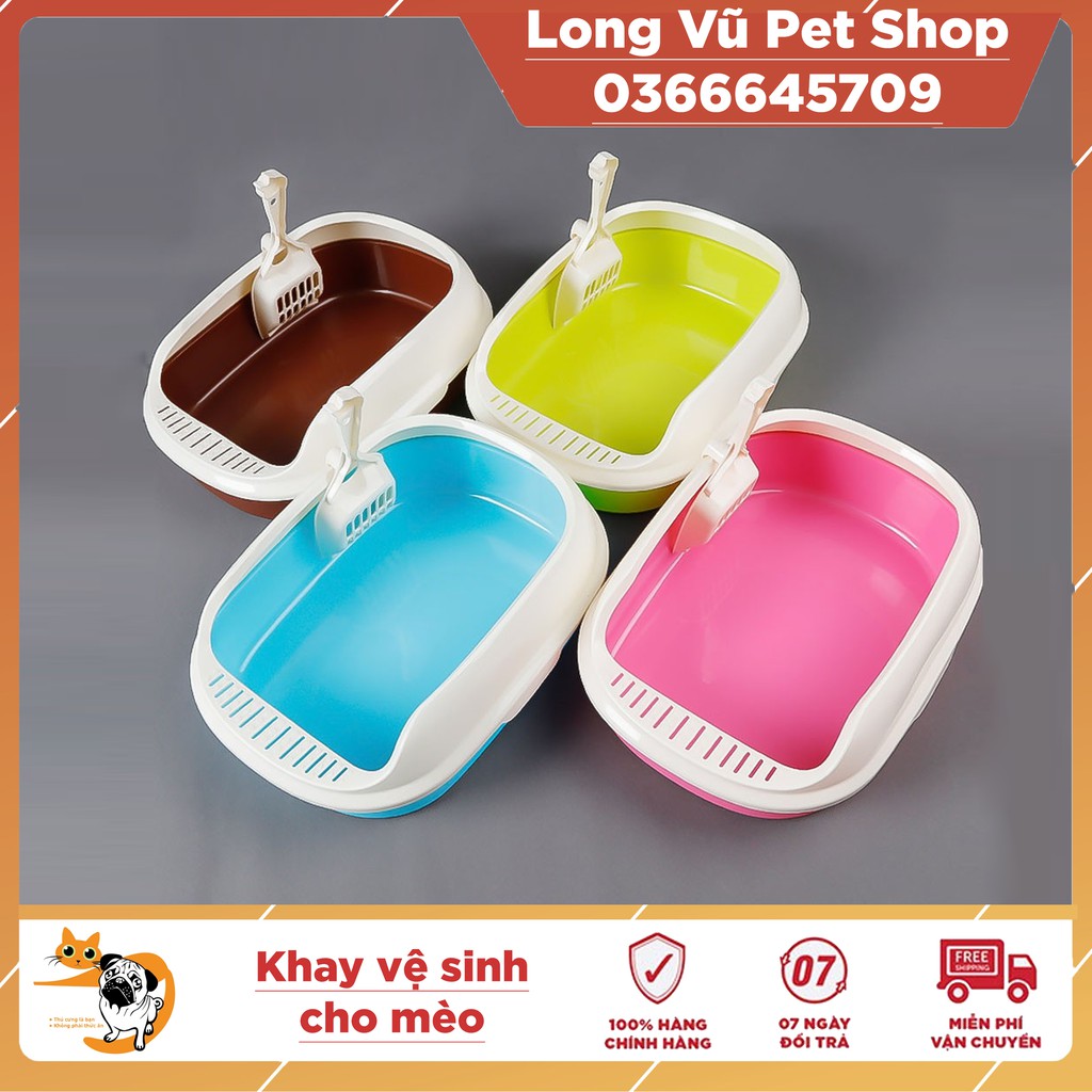 Khay vệ sinh cho mèo kèm xẻng Long Vũ Pet Shop