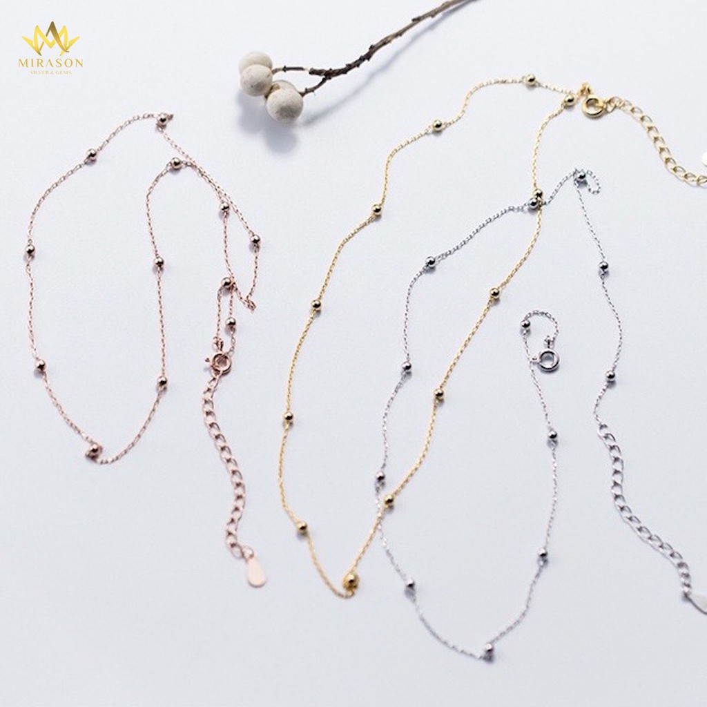 Dây Chuyền Bạc Nữ MIRASON Choker Bi Basic MDC034 - Vòng Cổ Nữ Choker Bạc 925 Cao Cấp