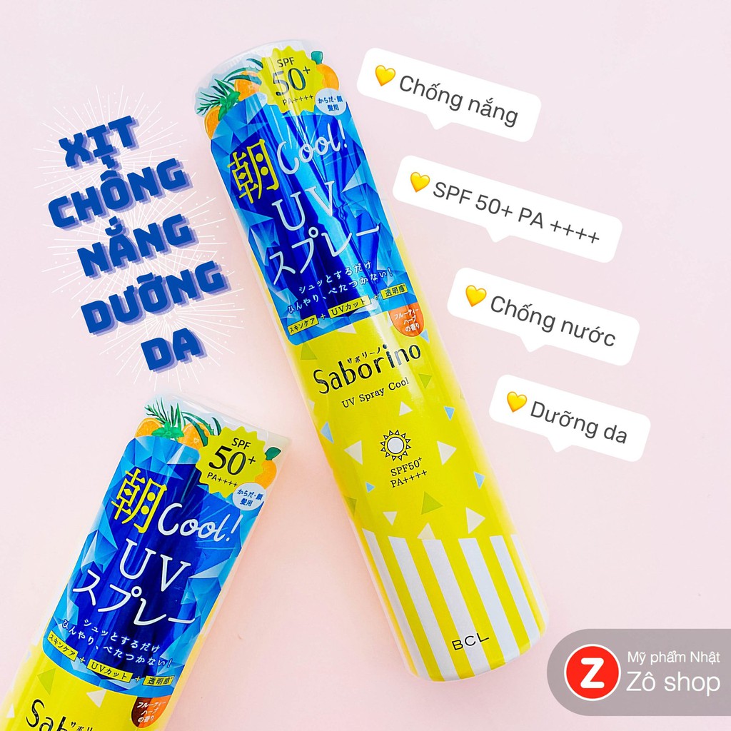 Xịt chống nắng 3 in 1 - Saborino Morning UV Spray SPF50+ PA++++ (100g)