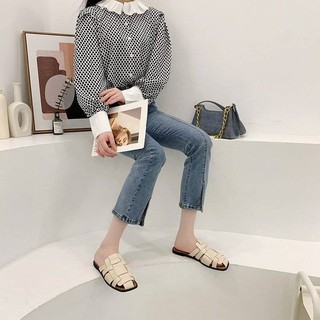 Dép Nữ Mũi Vuông Thời Trang Retro