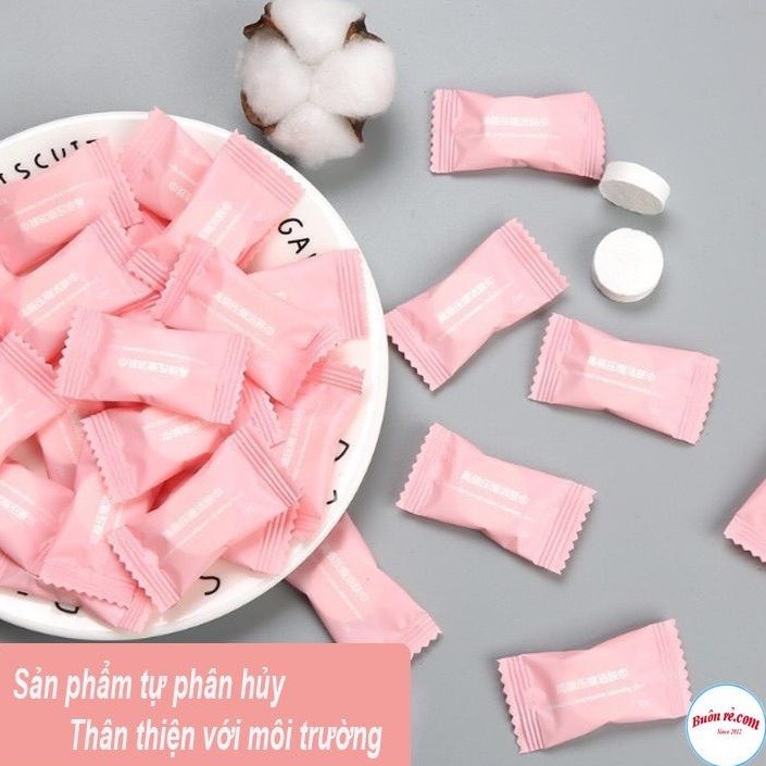 Khăn lau mặt giấy dạng viên nén dùng 1 lần