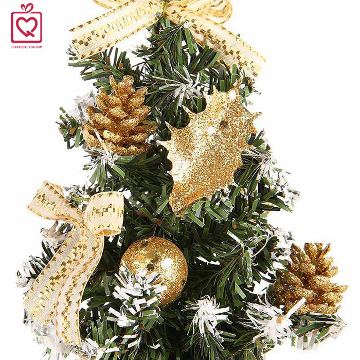 Cây thông giáng sinh mini để bàn trang trí Noel kèm phụ kiện 20-40cm