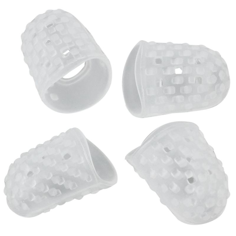 (MỚI) Bộ 4 miếng bọc bảo vệ đầu ngón tay chơi đàn guitar bằng silicon mềm trong suốt