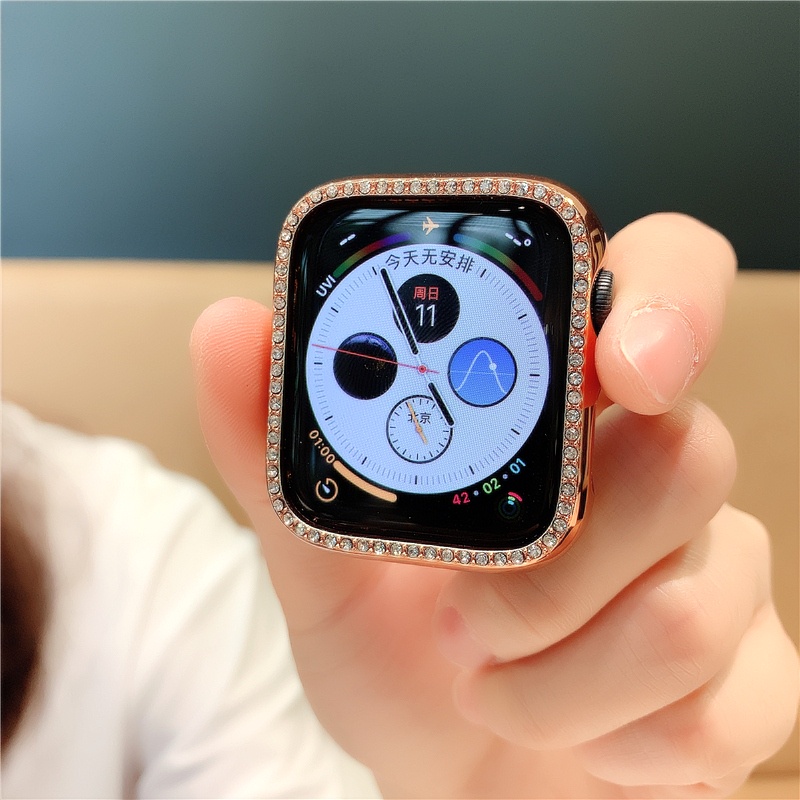 Ốp bảo vệ đính đá lấp lánh dành cho đồng hồ Apple watch Series 7 6 SE 5 4 3 21 45MM 41MM 38MM 42MM 40mm 44mm